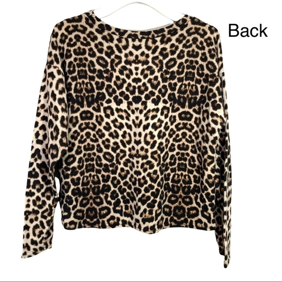 Orange Kiss Pullover Leopard Cheetah Long Sleeve Cozy Sweater Size Medium - Picture 7 of 14